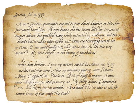An early letter from Frankie Adams to brother John.